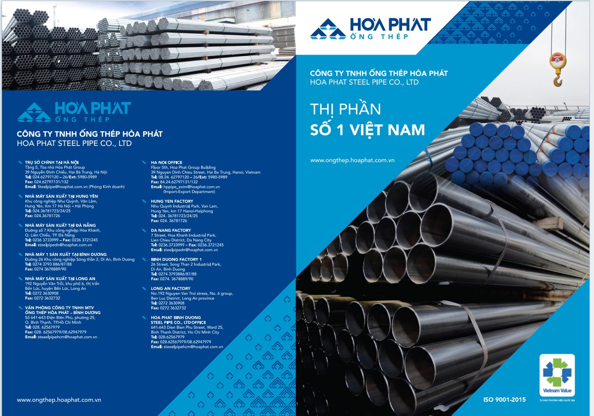 Catalogue Ống Thép Hòa Phát 2025 – Thông Số Kỹ Thuật, Quy Cách Chi Tiết Tại Thép Chang Kim 1 catalogue ống thép hoà phát